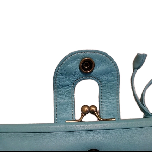 Lucky Brand Vintage Teal Leather Purse Wallet/Wristlet Butter-Soft Leather EUC - Picture 9 of 12